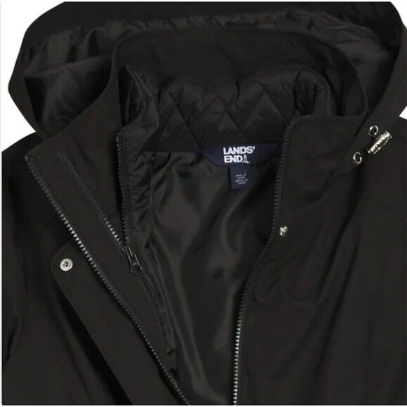 Lands' End Women's 3-in-1 Systems Jacket w/ Removeable Puffer Vest Black Size S - Picture 6 of 10